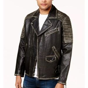 TRUE RELIGION LEATHER BIKER JACKET